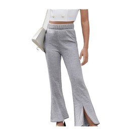 Ecolala Girls Wide Leg Sweatpants High Elastic Waist Bell Bottoms Flare Pants Grey 11-12Y