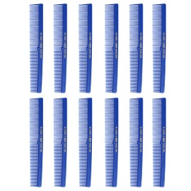 Allegro Combs Juego de 420 peines de peluquería para corte de pelo con bolsillo para estilista, juego de 12 peines anchos y finos. (azul rey)