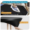 Rinpon Double Fitted Design PU Round Fitted Tablecloth, Anti-Tear Wipeable
