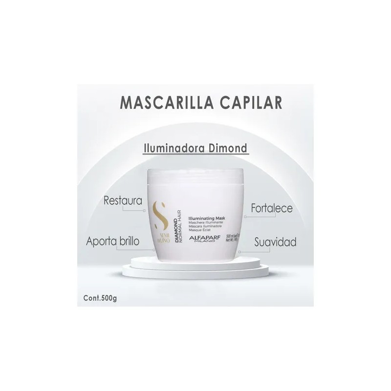 Mascarilla Iluminadora Alfaparf Para Cabello Normal 500g
