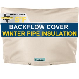 Backflow Preventer Cover Insulated (5˚F) with Thicker 7 Layers Fabric, 36" W x 24" H with Aluminum Foil Layer Backflow Cover for Winter Pipe Freeze Protection, Sprinkler Covers for Outside