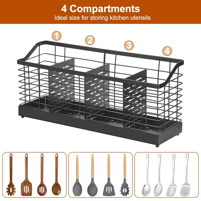 MYITYARD Utensil Holder for Kitchen Counter, Large Cooking Utensil Organizer