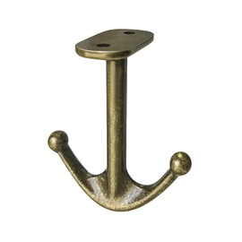 BAMI-LEE House Zinc Alloy Double Prong Ceiling Hooks, 4-Pack Under Shelf Coat Hooks Hanging Towel Robe Clothes Cap Bathroom Kitchen Cabinet Garage Use (Bronze)