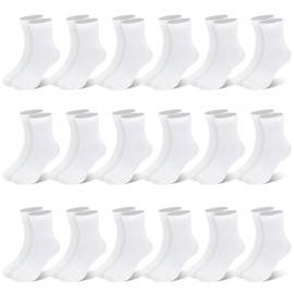 SPTRAMLE Toddler Socks, 18 Pairs Kids Socks for Boys Girls Crew Socks Athletic School White Boys Socks Set (7-10 Years)