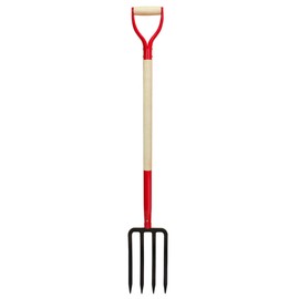 Dikuyeel Heavy Duty Garden Fork for Digging, 4 Tines Pitch Fork for Gardening Compost, Garden Pitch Fork with Wooden Handle, 45 Inches