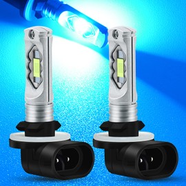 HAISECA AC/DC 9-36V 881 LED Fog Light Bulb Ice Blue,3800LM Super Bright 2x45mil 5730 Chips 889 H28 LED Bulbs for Cars Trucks,Non-Polarity.2-Packs.