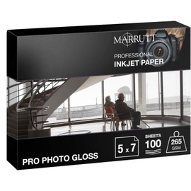 Marrutt 265gsm Pro Photo Gloss Inkjet Paper: 5" x 7" - 100 Sheets