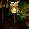 Go2garden Solar Lights Outdoor Owl Decorative Metal Stakes Lights Crackle