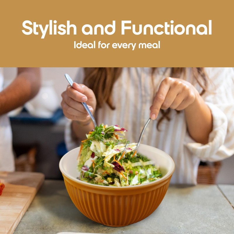 Omniware Simsbury Mixing Bowls, Set of 3 - Nesting Stoneware