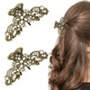 2PCS Rhinestone Hair Claw Clips for Women Fancy Claw Clips