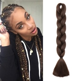 Rich Choices Braids Extensions Synthetic Hair for Braiding 60 cm Jumbo Braids Synthetic Hair Ombre Braiding Hair Crochet Braids Hair 100 g Dark Brown