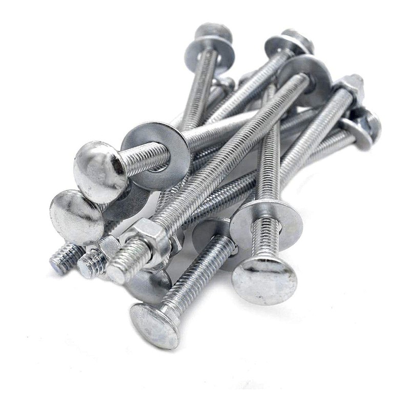 20 Sets Long Square-Neck Carriage Bolts Set,Carriage Bolts Set w/Nuts