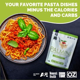 Palmini Linguine Pasta | Low-Carb, Low-Calorie Hearts of Palm Pasta | Keto, Gluten Free, Vegan, Non-GMO, Plant Based, Healthy Noodles | As Seen on Shark Tank |(12 Ounce - Pack of 12)