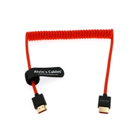 Alvin's Cables 8K 2.1 Full HDMI Braided Coiled-Cable for Atomos Ninja-V 4K-60P Record from Z-CAM for Canon-C70, for Sony A7S3,A9,A74(18 to 28 Inch)
