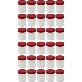 30 Ointment Jar Containers Cream/Ointment Kruke, 60ml Capacity with Red Lids – Made in Germany