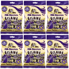 Walkers Nonsuch Milk Chocolate Eclairs 5.29 oz (Pack of 6) - Traditional British Chewy Butter Toffee Candy, Classic English Creamy Toffee Sweets, Imported UK Chocolates Gourmet Gift
