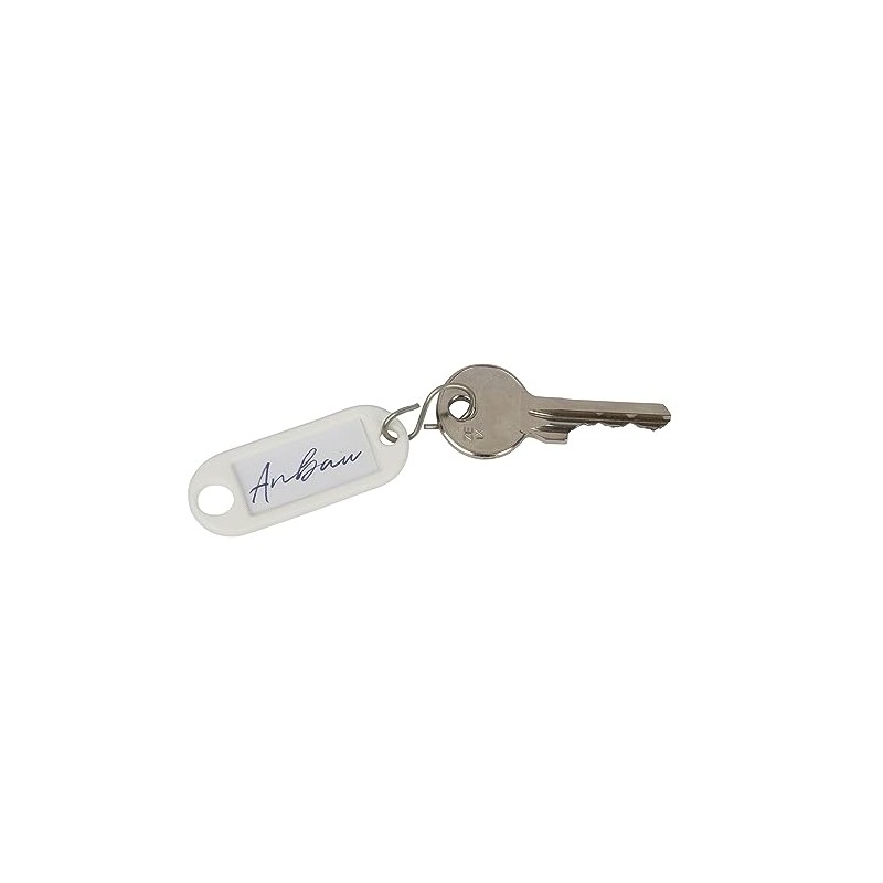 WEDO 262813400 Key Ring for Labelling, White, Pack of 100,