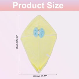 VOCOSTE 2pcs Hair Drying Towels, Hair Towel Wrap for Women, Absorbent Hair Turban Towel, Bow Hair Drying Cap for Curly Straight Short Hair, Yellow Blue