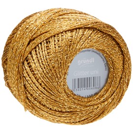 Grundl 872-8210 25 g Glitter Crochet Yarn Ball, Bronze