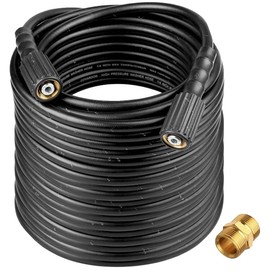 TOOLCY Pressure Washer Extension Hose, 50 ft Kink Resistant Power Washer Hose for Replacement, with Extension Coupler, 3300 PSI, 1/4" inch, M22-14mm Fittings