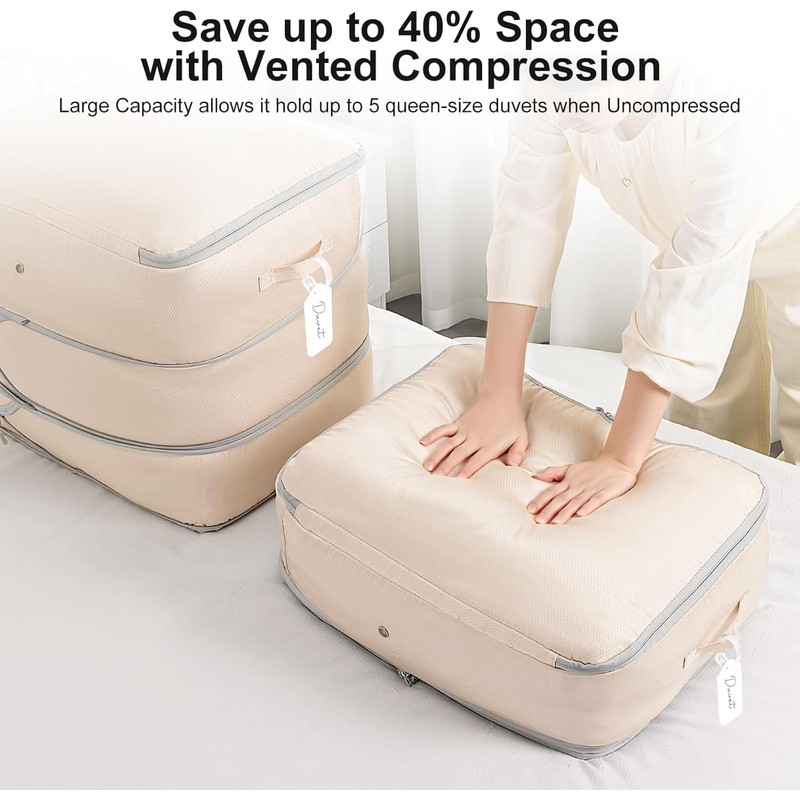 DIMJ Compression Storage Bags - Blanket Storage Bags with Window