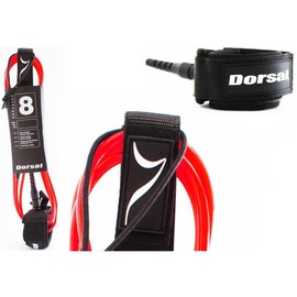 Dorsal ProComp Surfboard Surf Leash - Red 8 FT Longboard