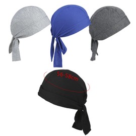 4Pcs Adjustable Cycling Bandana Headband Cap,Chef Head,Sweat Wicking Sports Headwear for Men Mens Bandana Pirate Head Cap,Adjustable Beanie Caps,for Cycling Climbing Running Hiking