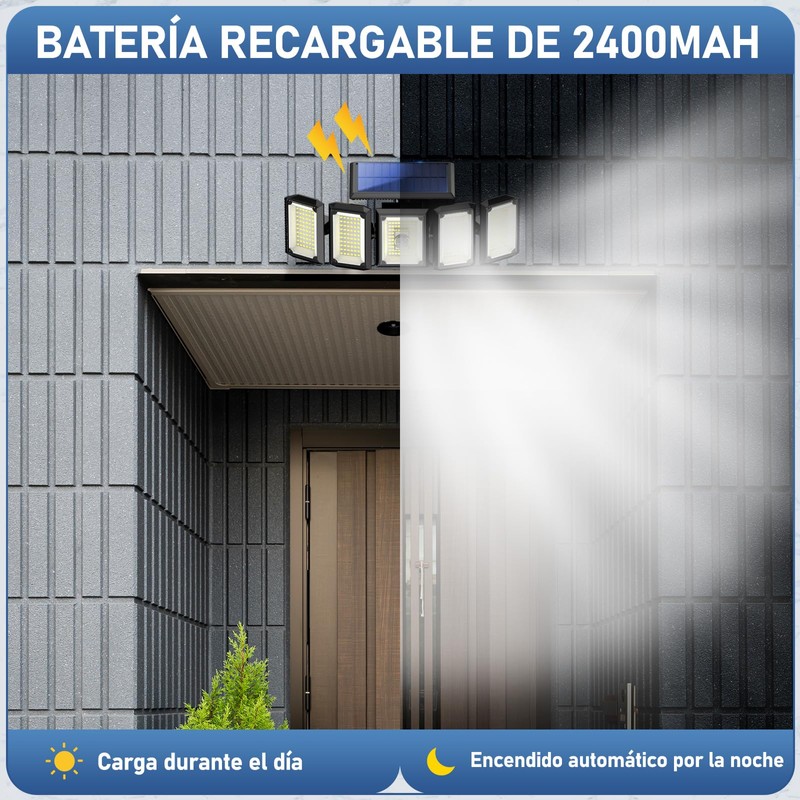 Luces Solares De Exterior, 300led 3 Modos Luz De Inundación