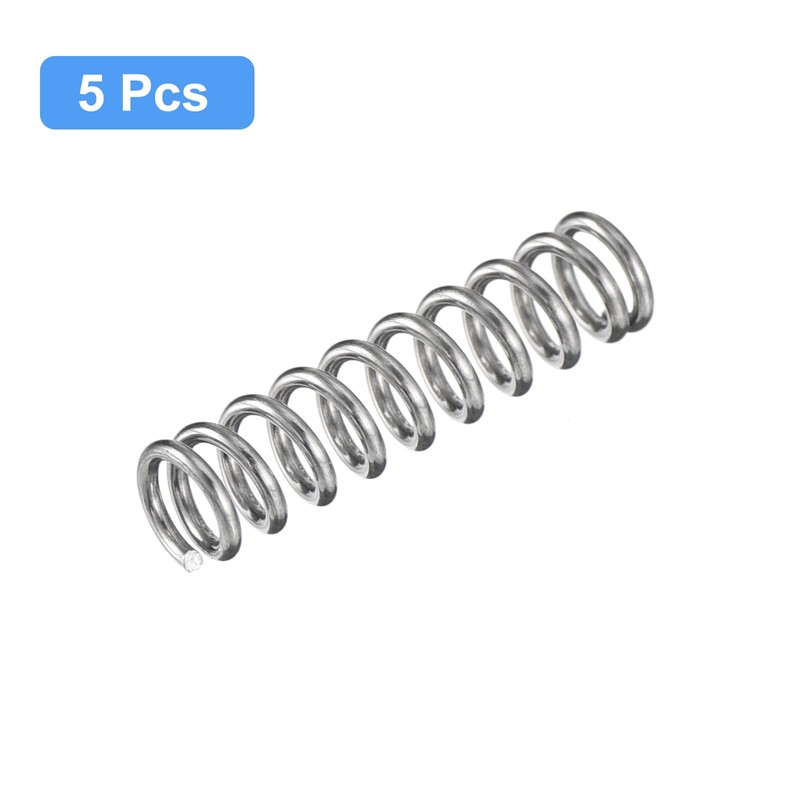 uxcell Compression Spring, 5Pcs 304 Stainless Steel, 5mm OD, 0.8mm
