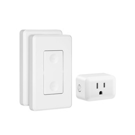 DEWENWILS Wireless Light Switch, Remote Control Outlet Switch, 100 FT RF Signal, No Wiring Needed, Wireless Remote Switch for Lamps and Household Appliances, 15A/1875W, FCC Listed, 2 Remote+1 Switch