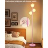 Lightdot 65IN Dimmable Pink Floor Lamp for Living Room, Mid