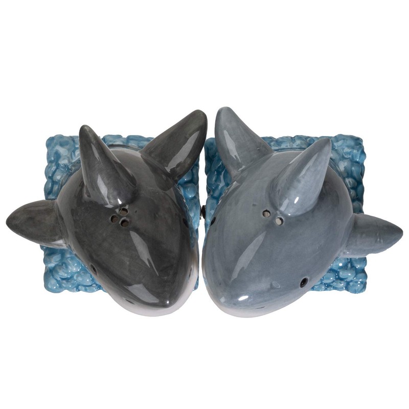 Sharks Ceramic Magnetic Salt and Pepper Shaker Set