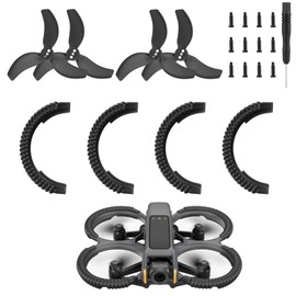 Pack of 4 Accessories Compatible with DJI Avatar 2, Propeller Protection Compatible with Avata, 2.2 Pairs of Spiral Blades, Compatible with DJI Avata 2 Fly More Combo Accessories (Black)