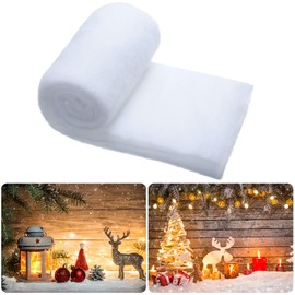 Tudomro 1 Pc Christmas Snow Blanket Roll 15 in x 10 Ft Thick Soft Fluffy Faux Snow Blanket Artificial Fake Snow for Christmas Decoration, Village Displays, Under The Christmas Tree