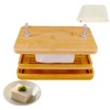 Tofu Press,Large Bamboo Tofu Press with Tofu Strainer,Drip Tray and