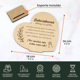 CONTRAXT Tarjeta de Enhorabuena en Madera. Regalos para Felicitar Logros Especiales Regalos originales graduación trabajo hombre mujer congratulations cards (Enhorabuena)