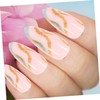 Mikinona 24pcs Striped Press Nails for Women Removable False Nail