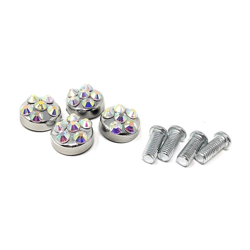 JR2 500 Super Bling Glass Crystals Black Metal License Plate