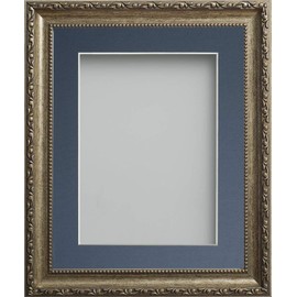 Frame Company Brompton Bronze 8x6 inch Frame With Blue Mount for Image 6x4 inch *Choice of sizes* Fitted with Real Glass