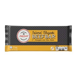 Aufschnitt Beef Bars - High Protein Snack with Grass Fed Beef - Kosher, and Keto Friendly - Island Teriyaki Flavor with Pineapple and Chia Seeds, 6 Count