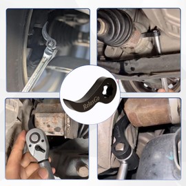 ReluxGo Pry Bar Wrench Adaptor Head, Ratchet Pry Bar Attachment 1/2" D 8pt (Square) Profile, Crowbar Adapter Head Tool, Adjustable Angle Head Pry Bar Fits1/2 Ratchet for Tight Spaces