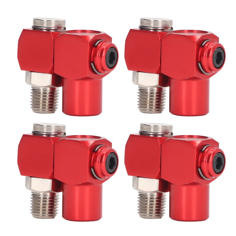4Pcs 360 Degree Air Hose Connector 1/4in NPT Thread Industrial