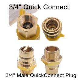 3/4" Female & Male Gas Connectors for Natural Gas and Propane Supply for Generators - 4-Pack Dual Fuel Quick Connect Disconnect Fittings