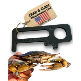 Crab Measurement Tool for Blue Crabs & Clams | NJ Regulation 3.5" Soft Shell, 4.5" Hard Shell | Floating Crab Gauge with Handle | 1.5" Clam Hole | Crabbing Gear & Supplies, Crab Fishing