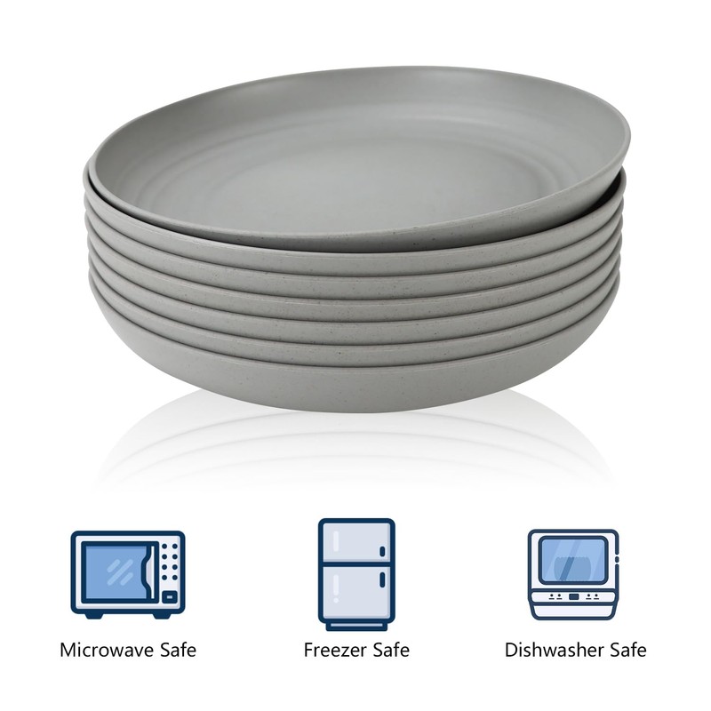 Homienly Deep Dinner Plates Set of 8 Alternative for Plastic