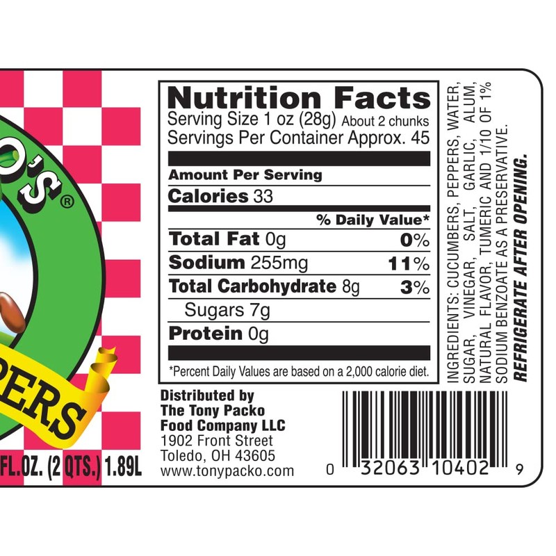 Tony Packos Sweet Hot Pickles and Peppers - 12 Jars