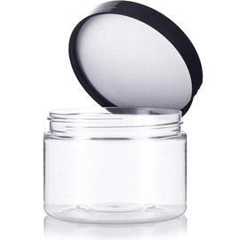 50ml Round Clear Jars, Portable Plastic PET Pot Jars Leak Proof Cosmetic Container Jars with Black Lids for Travel Make Up,Eye Shadow,Jewelry,Nails,Paint, Lotion (6Pcs)