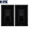 GREENCYCLE 2Pack Black Decora Rocker, 600W CFL/3-150W LED, 3-Way Dimming