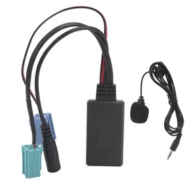 Akozon Bluetooth Car Kit 6-Pin AUX Adapter with Microphone Wiring Car Bluetooth 5.0 Adapter Fit for Renault
