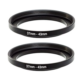 (2 Pcs) 37-43MM Step-Up Ring Adapter, 37mm to 43mm Step Up Filter Ring, 37mm Male 43mm Female Stepping Up Ring for DSLR Camera Lens and ND UV CPL Infrared Filters